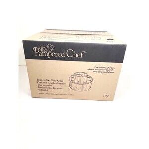 Rare Pampered Chef Bamboo Tool Turn About Carrousel ~ NIB Discontinued